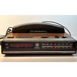 Vintage General Electric Radio Clock Telephone For Parts Prop 7-4712B READ